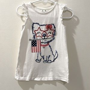 Girls, toddler, 3T, Jumping Beans. Patriotic ruffle tank top. 100% Cotton